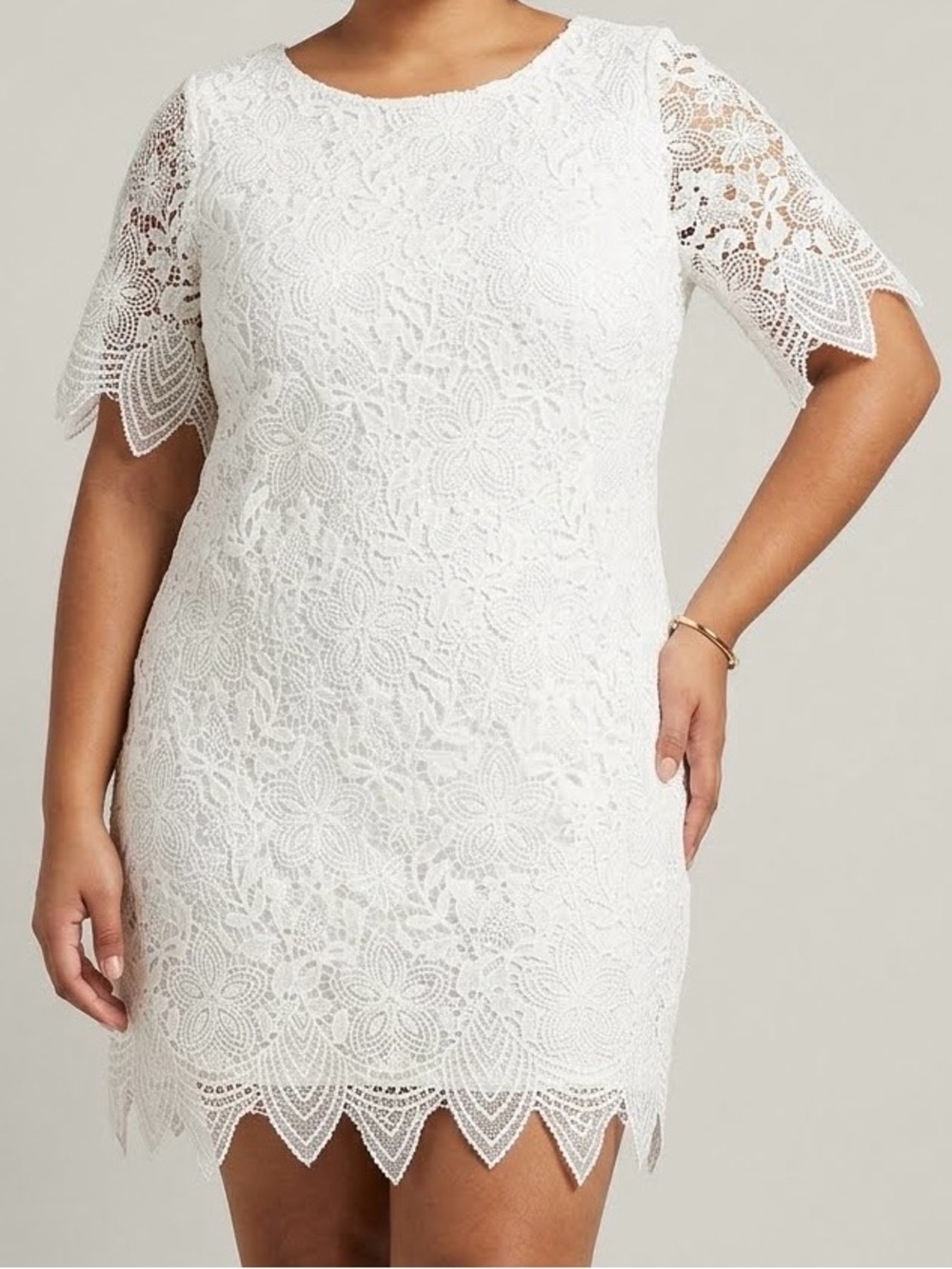 Anthropology Charleston white lace mini dress